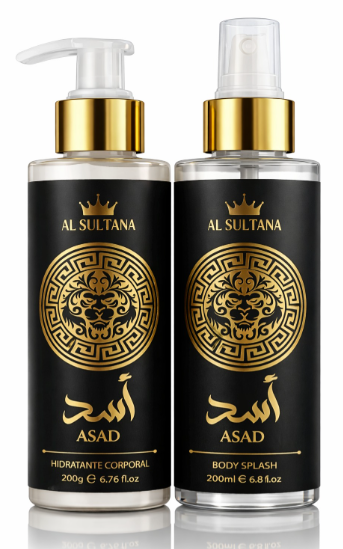 Kit Asad Al Sultana Body Splash + Hidratante 200 ml | Linha Árabe