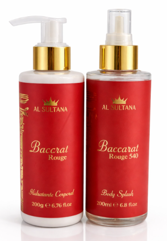 Kit Âmbar Rouge Al Sultana Body Splash + Hidratante 200 ml | Linha Árabe